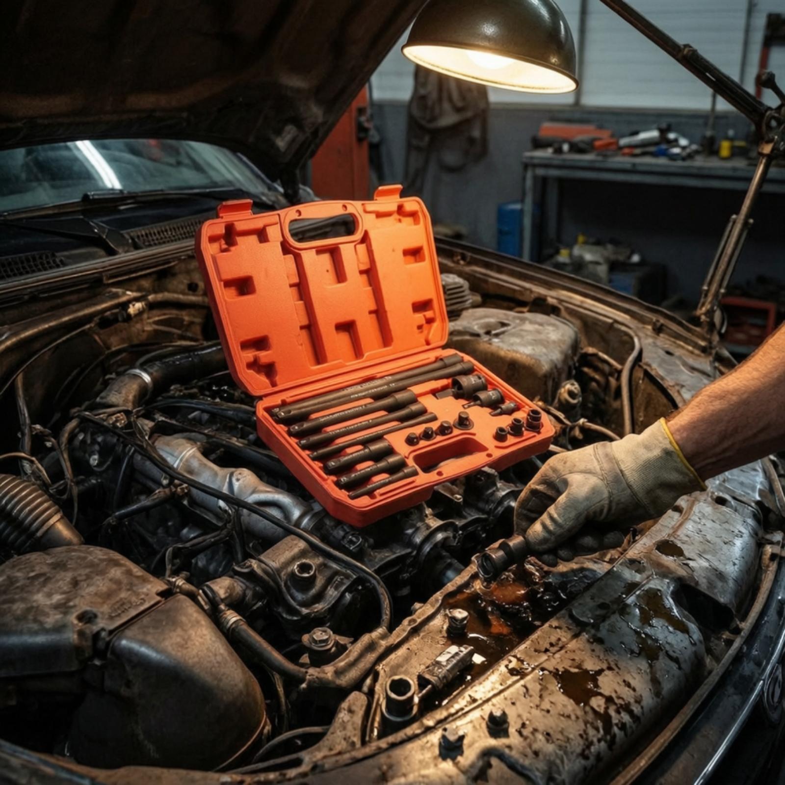 Automotive Tools - Impact-sleutelset 18-delige verlengstangen met universele koppeling