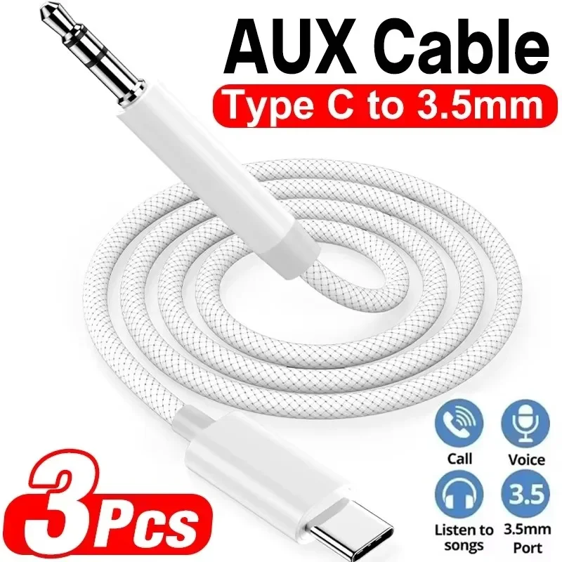 Car Jack - USB-C naar 3,5 mm mannelijke AUX-audiokabel,
